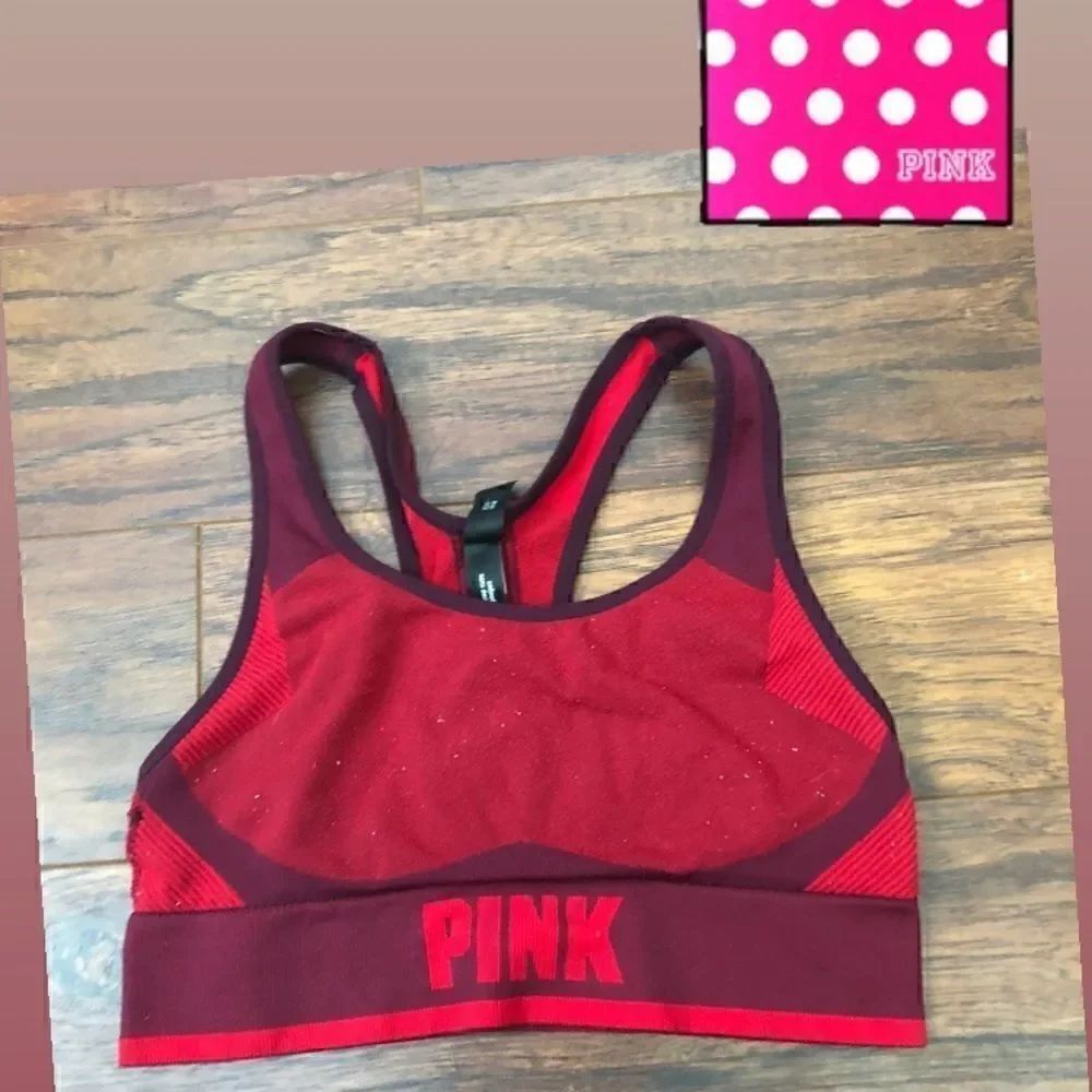 PINK VS Victoria Secret red sports activewear bra